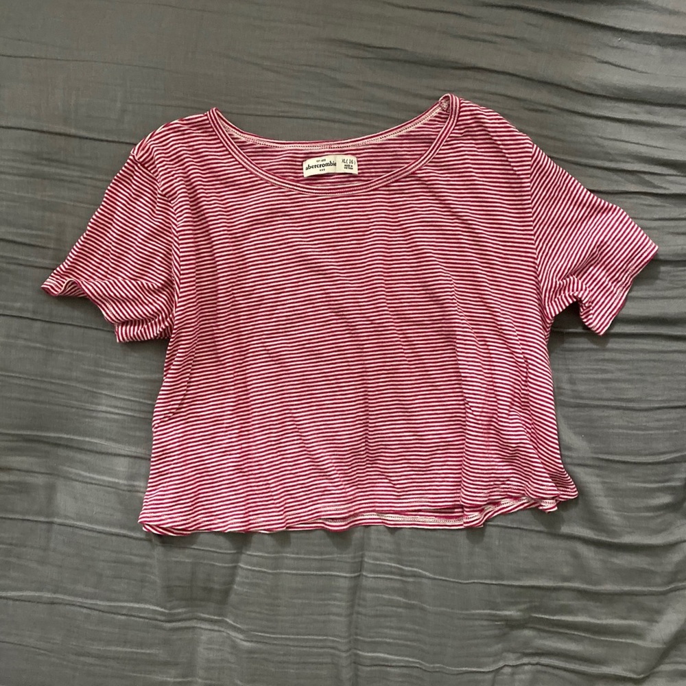 Abercrombie Girls Striped Cropped Tee XL (16)